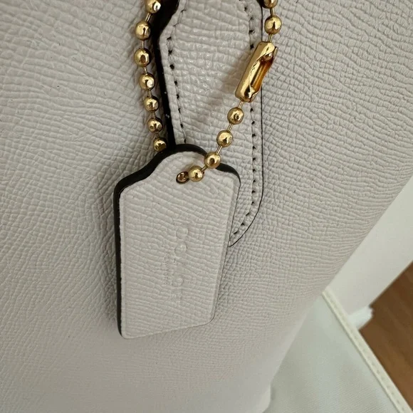 Coach Zip Top Tote in white (gold / chalk) #4454 - Picture 5 of 8